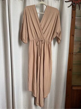 Women's Wrap Boho Jumpsuit in Nude